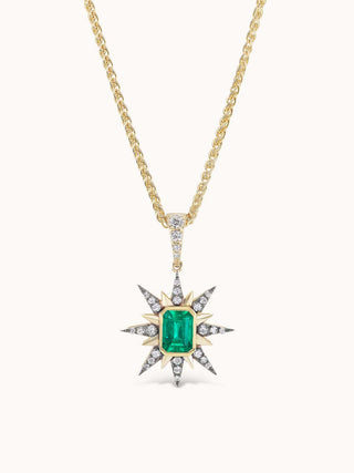 Starburst Charm Necklace Emerald