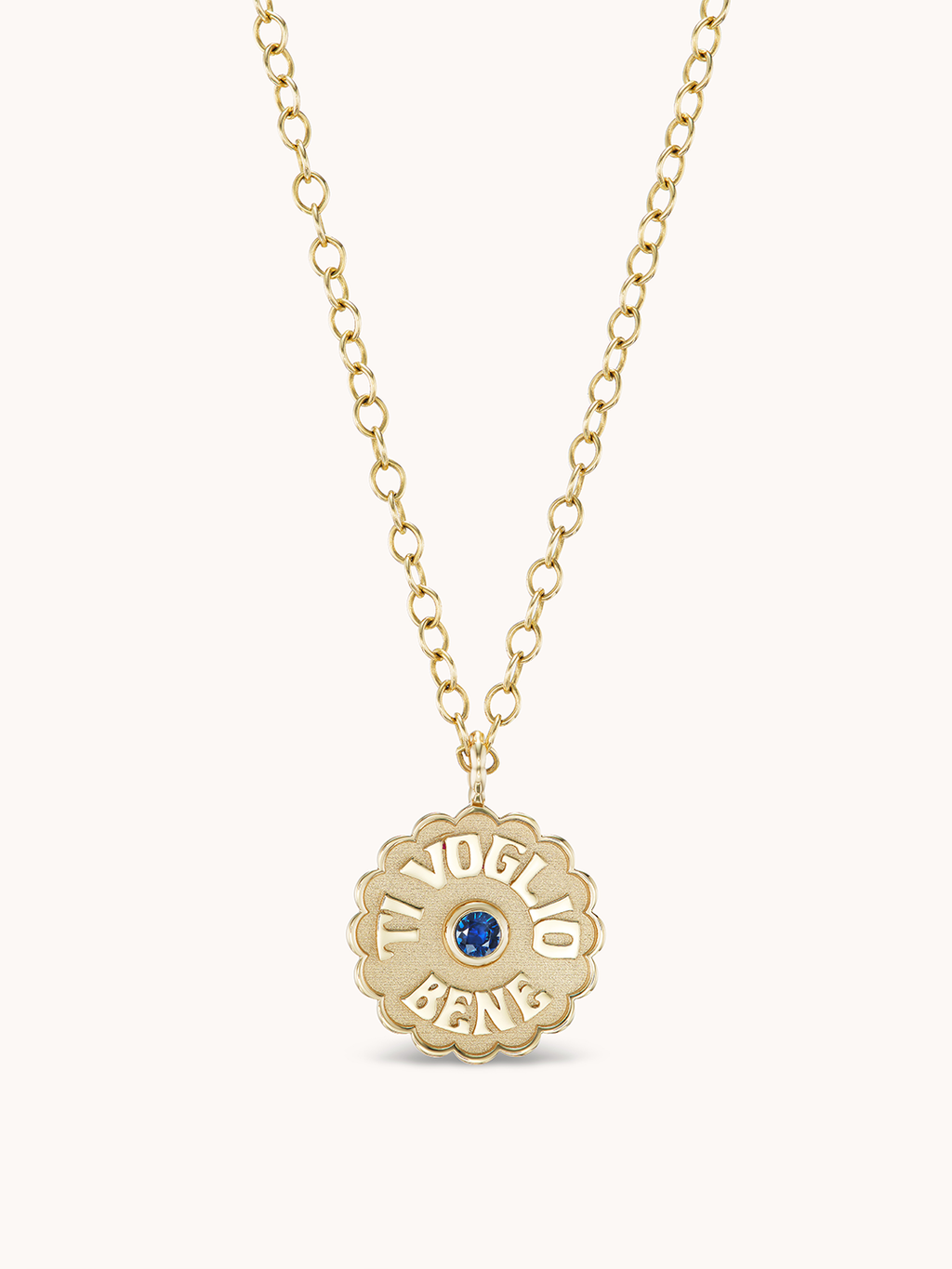provemewrong ネックレス Mini Raised Gold TVB Necklace Blue Sapphire– Marlo Laz