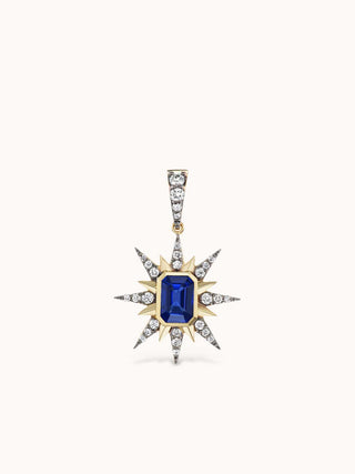 Starburst Charm Necklace Blue Sapphire