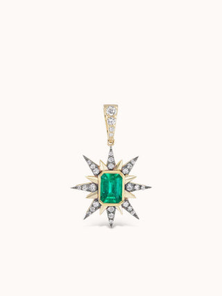 Starburst Charm Necklace Emerald
