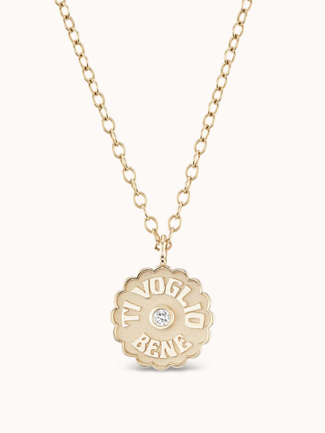 Large Raised Gold Ti Voglio Bene Necklace | Marlo Laz