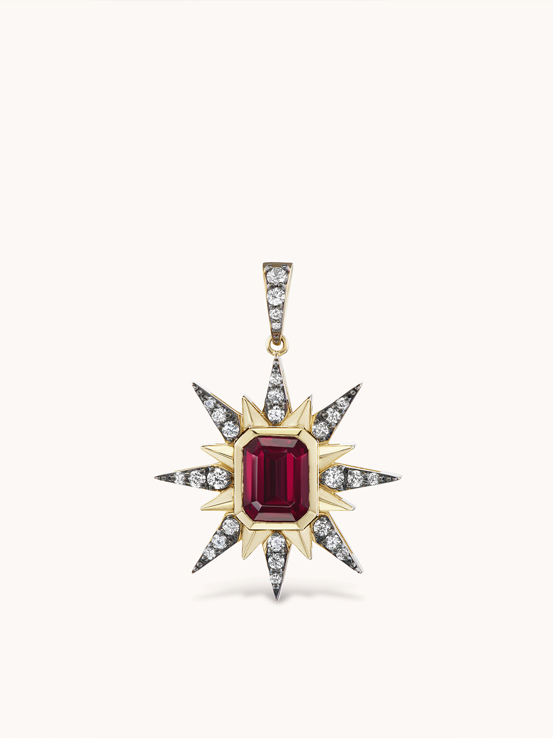 Large Starburst Charm Garnet– Marlo Laz