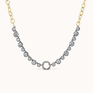 Georgian collar open chain necklace in champagne diamonds