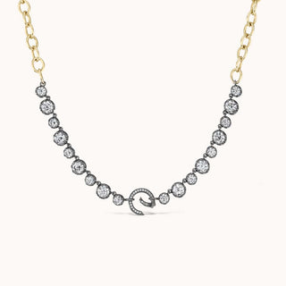 Georgian collar open chain necklace in champagne diamonds