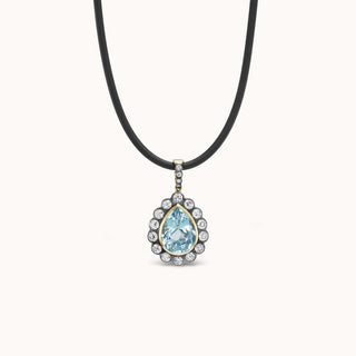 Alexandra Pear Charm Aquamarine