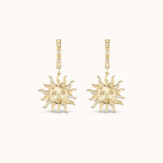 Gold sun-shaped earrings 