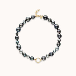 Tahitian Pearl necklace with gold clasp 