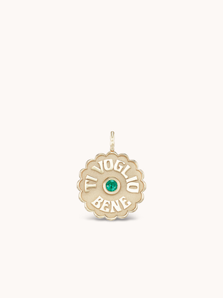 Mini Raised Gold TVB Necklace Emerald