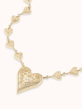 Southwestern Mixed Heart Chain Necklace