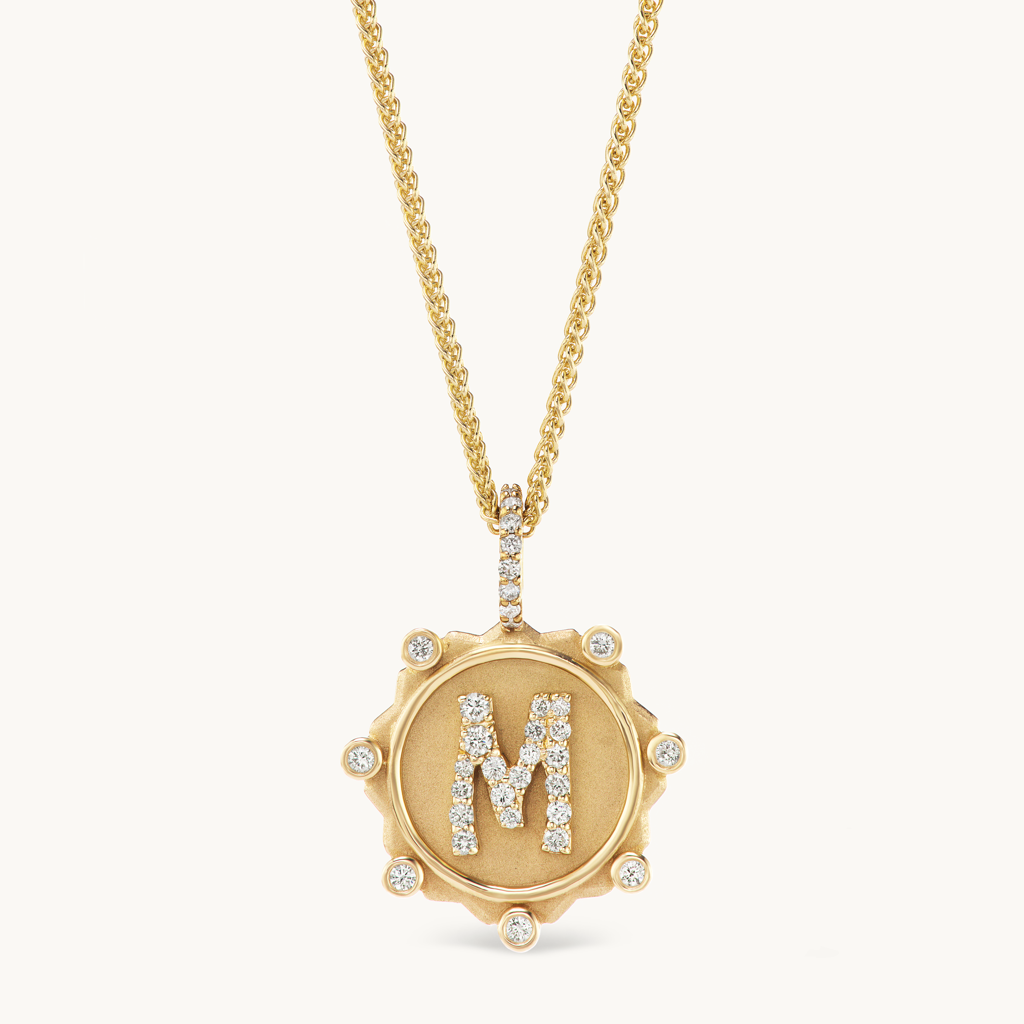 Alphabet Coin Pavé Necklace | Marlo Laz