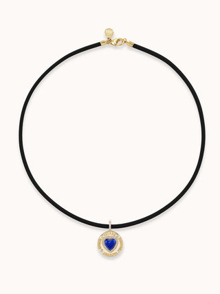 Greek Love Charm Blue Lapis Cord Necklace
