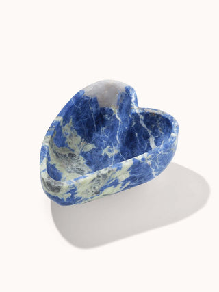 Small Marble Heart Dish Blu