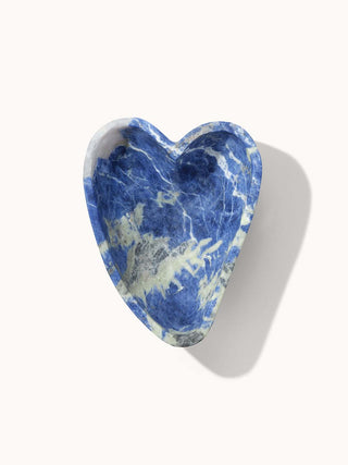 Small Marble Heart Dish Blu