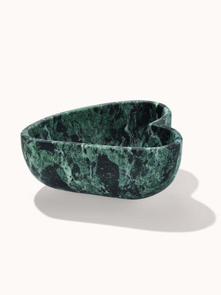 Small Marble Heart Dish Verde