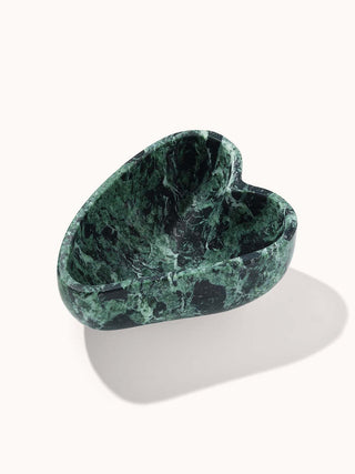 Small Marble Heart Dish Verde