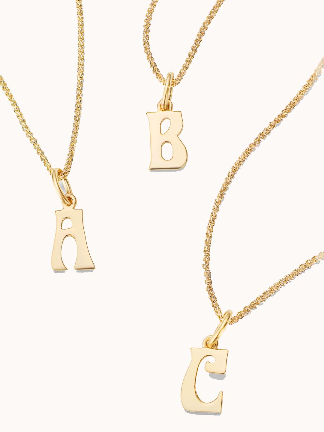 Curly Molten Initial Pendant Necklace - Initial B | 18ct Gold Plated V |  Missoma