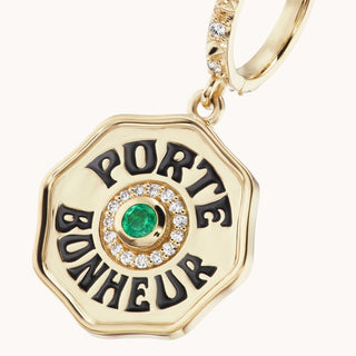Mini Porte Bonheur Earrings Emerald - Marlo Laz