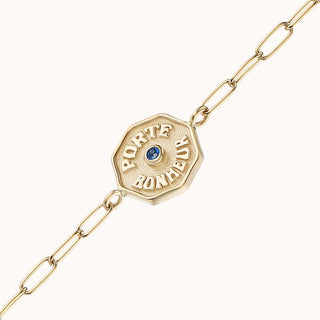 Wee PB Bracelet Raised Gold Blue Sapphire