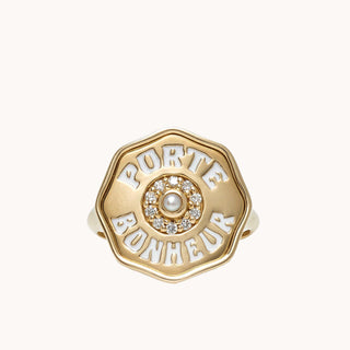 Enamel Porte Bonheur Coin Ring, Rings - Marlo Laz