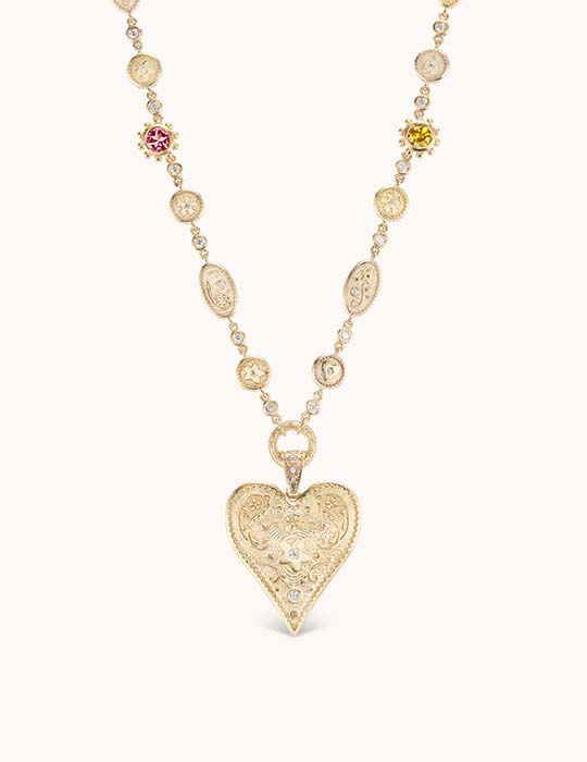 Elora Gems Large Heart Necklace - GREAT AMERICAN JEWELRY ONLINE