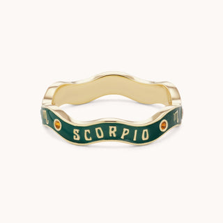 Scorpio Zodiac Enamel Wave Ring III - Marlo Laz